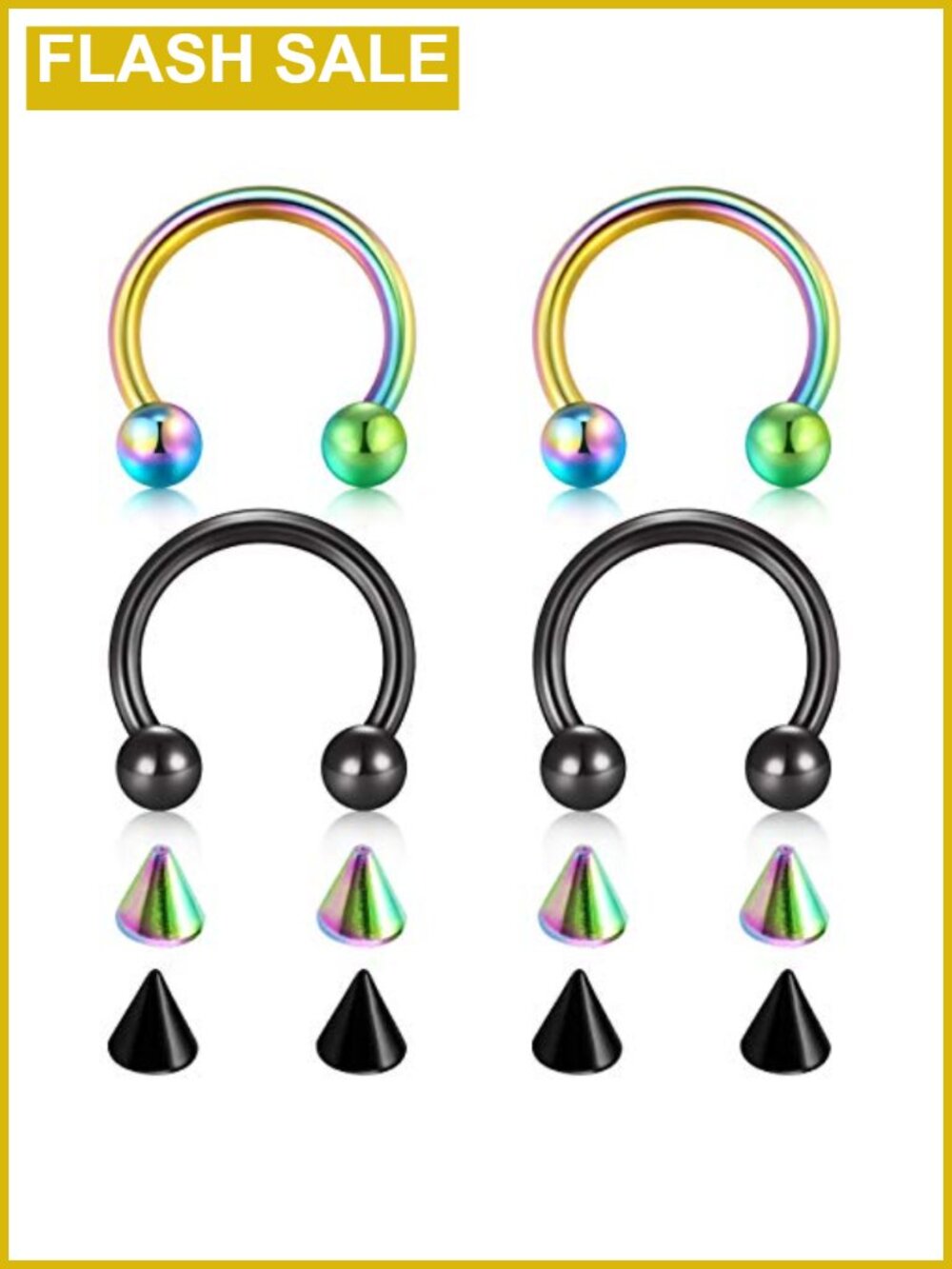Hypoallergenic Stainless Steel Septum Ring Body Piercing Jewelry Set
